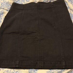 Free People Black Denim Panel Mini Skirt